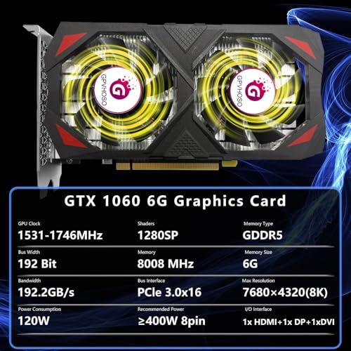 GTX 1060 6GB GDDR5 192Bit Video Card with Dual Cooling Fans C39432