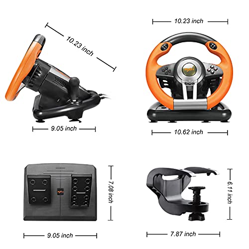 Racing Wheel Gaming Steering Wheel 180 Degree Driving Wheel with Pedal N215
