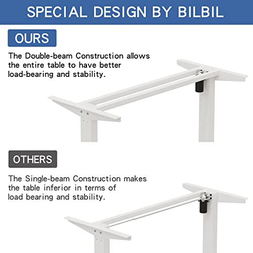 Rustic Brown 59 Inch L-Shaped Electric Sit-Stand Computer Desk with 3 Splice Boards U722