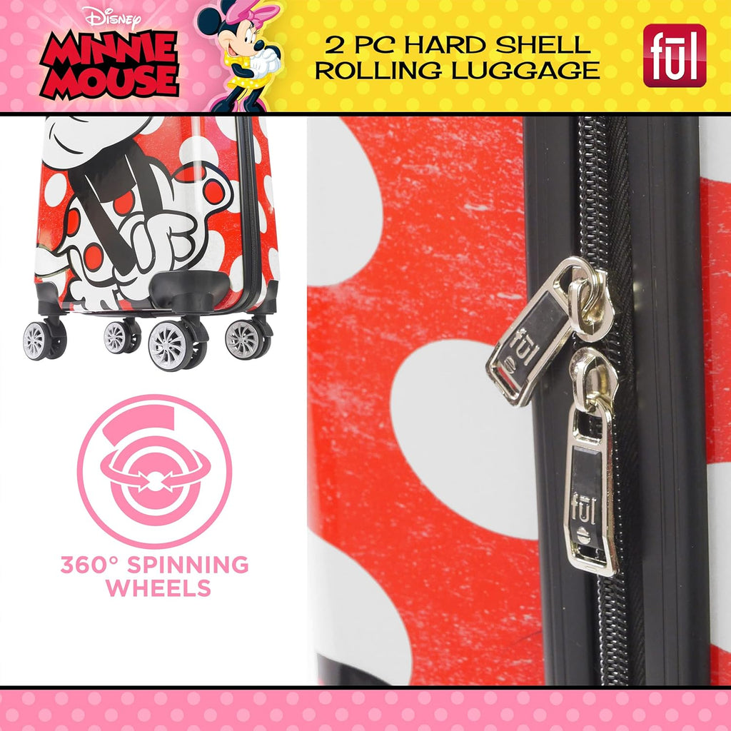 2 Piece Rolling Hardshell Luggage Set, 20 Inch and 27 Inch, Red I6482