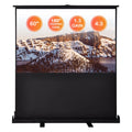 60" Pull Up Portable Floor Projector Screen 48"x36" 1.3 Gain 4:3 HD Projection Screen with Aluminum Case G82900