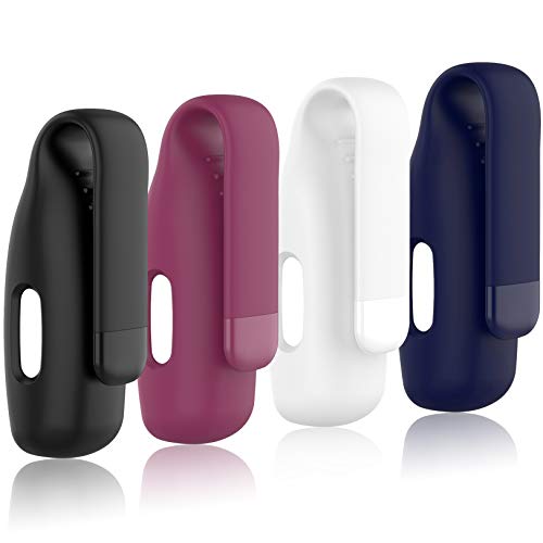 4-Pack Soft Silicone Clip Case for Fitbit Inspire 2/Inspire 3 (Black/White/Wine Red/Navy) Y8500
