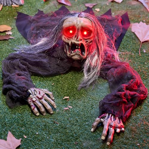 Halloween Zombie Decoration with Glowing Eyes and Sound C63970