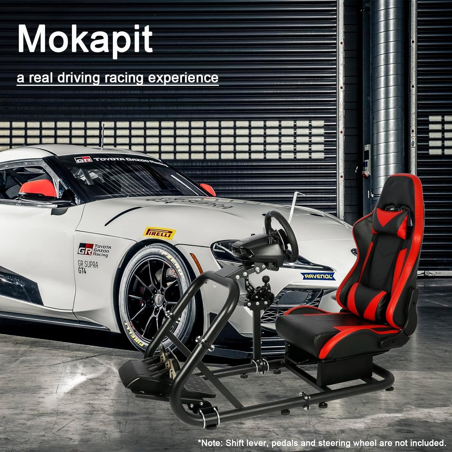 Racing Simulator Cockpit with Red Seat, 50mm Large Round Tube J841820