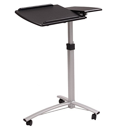 Brown Tilt Top Overbed Table with Wheels K236