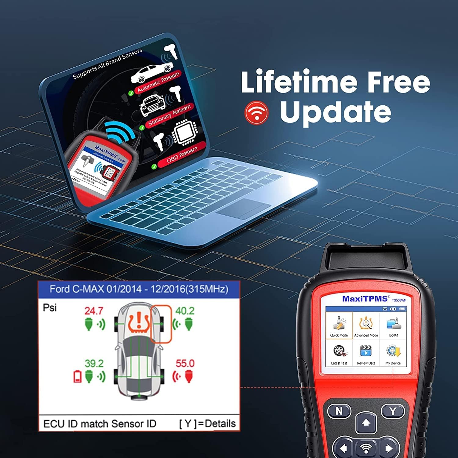 TPMS Relearn Tool, Wi-Fi Version, TPMS Programming Tool D5404