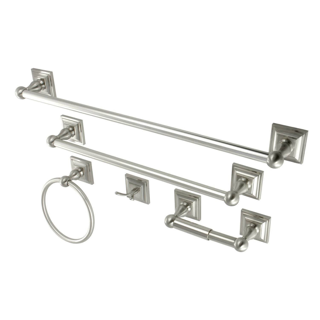 5pc Brushed Nickel Bathroom Accessory Set S24157
