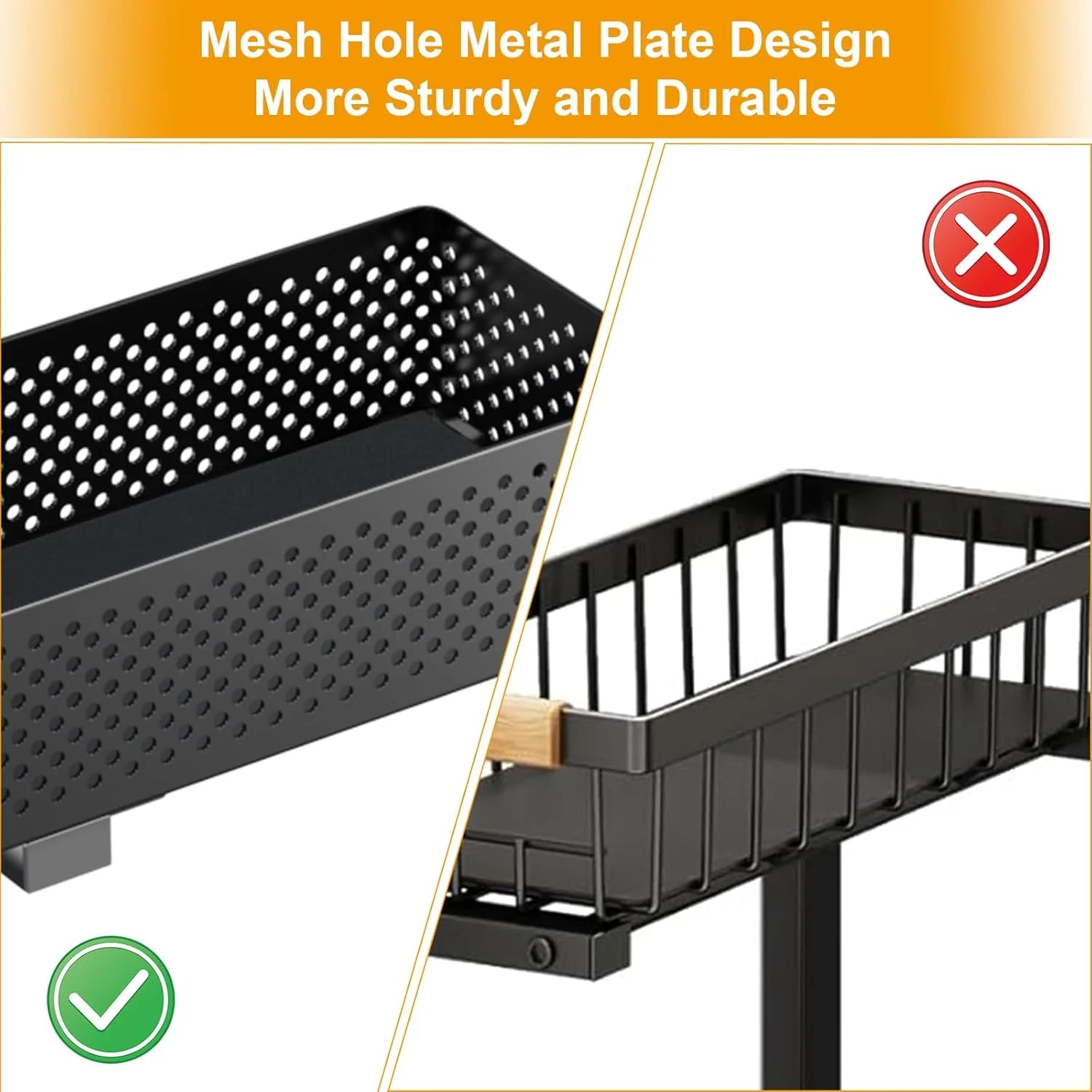 2 PACK 5 Height Adjustable 2 Tiers Pull Out Drawer Shelves Metal Slide Tray Organizer V312