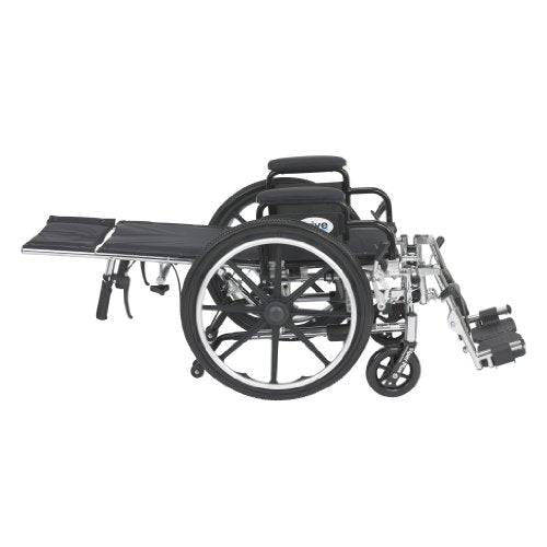 Light Weight Reclining Wheelchair with Elevating Leg Rests and Flip Back Detachable Arms, 14'' Seat K6642