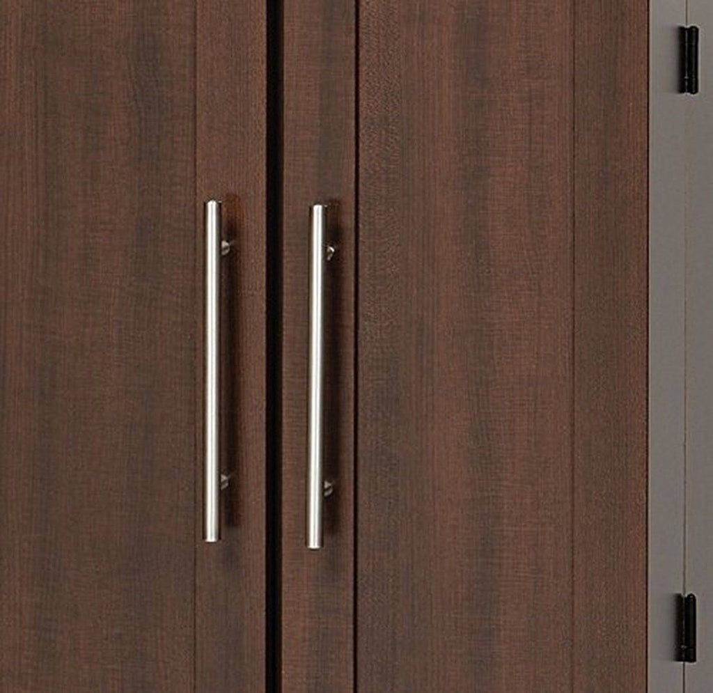 Espresso Locking Media Storage Cabinet with Shaker Doors G5263