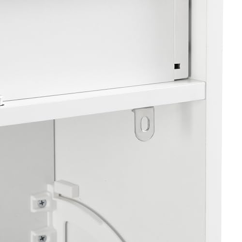White Shoe Cabinet with 2 Drawers and Adjustable Shelf I3203