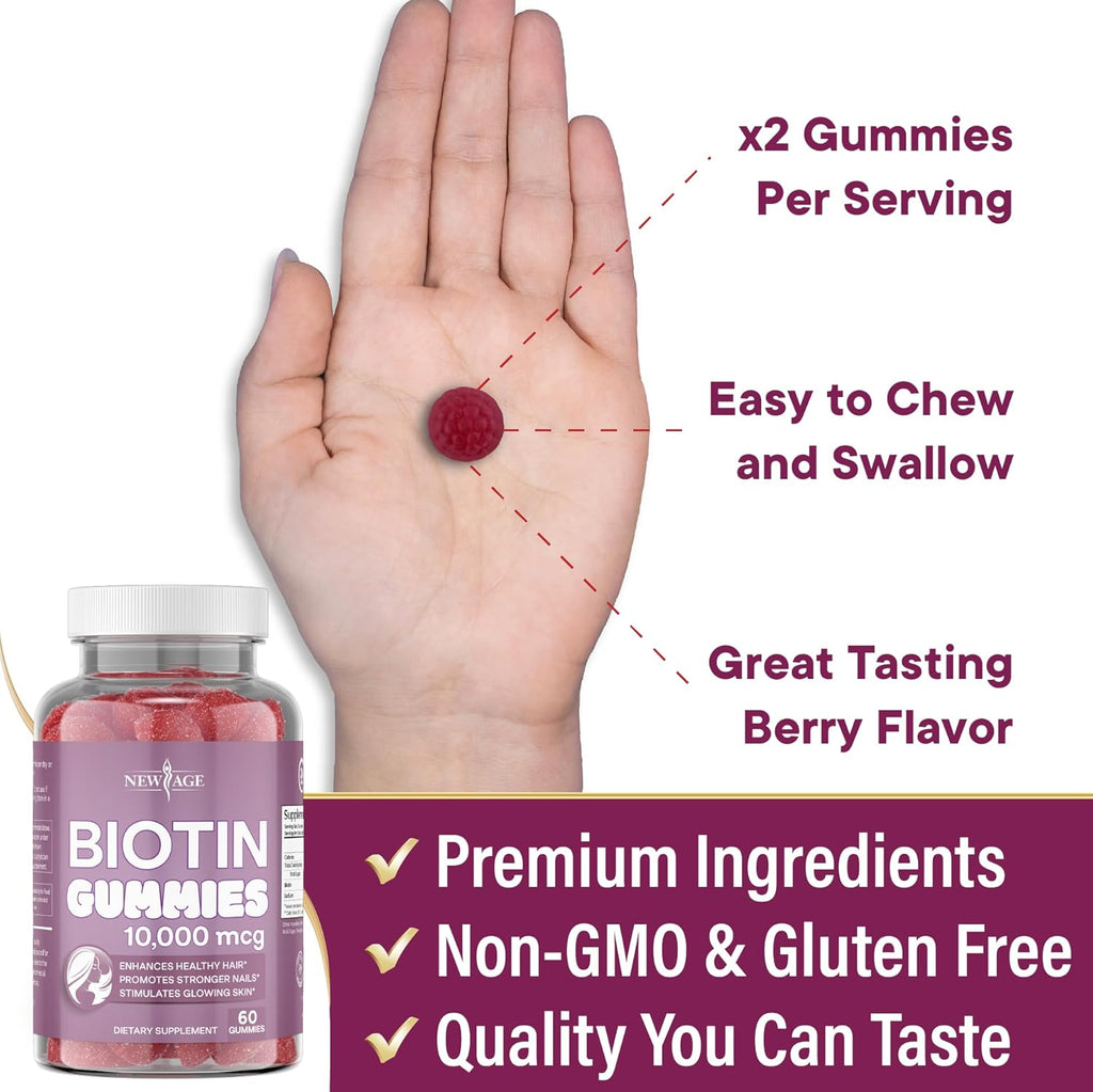 Biotin Gummies 10,000 mcg 120 Count R4241