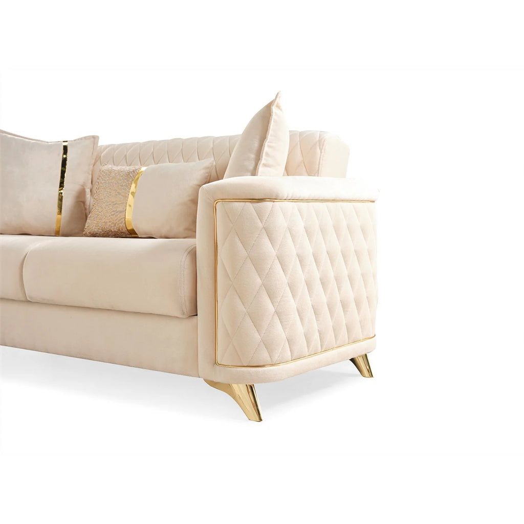 Ivory Velvet Sofa S606572