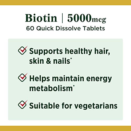 Biotin Vitamin Supplement, 5000 mcg, 60 Quick Dissolve L764