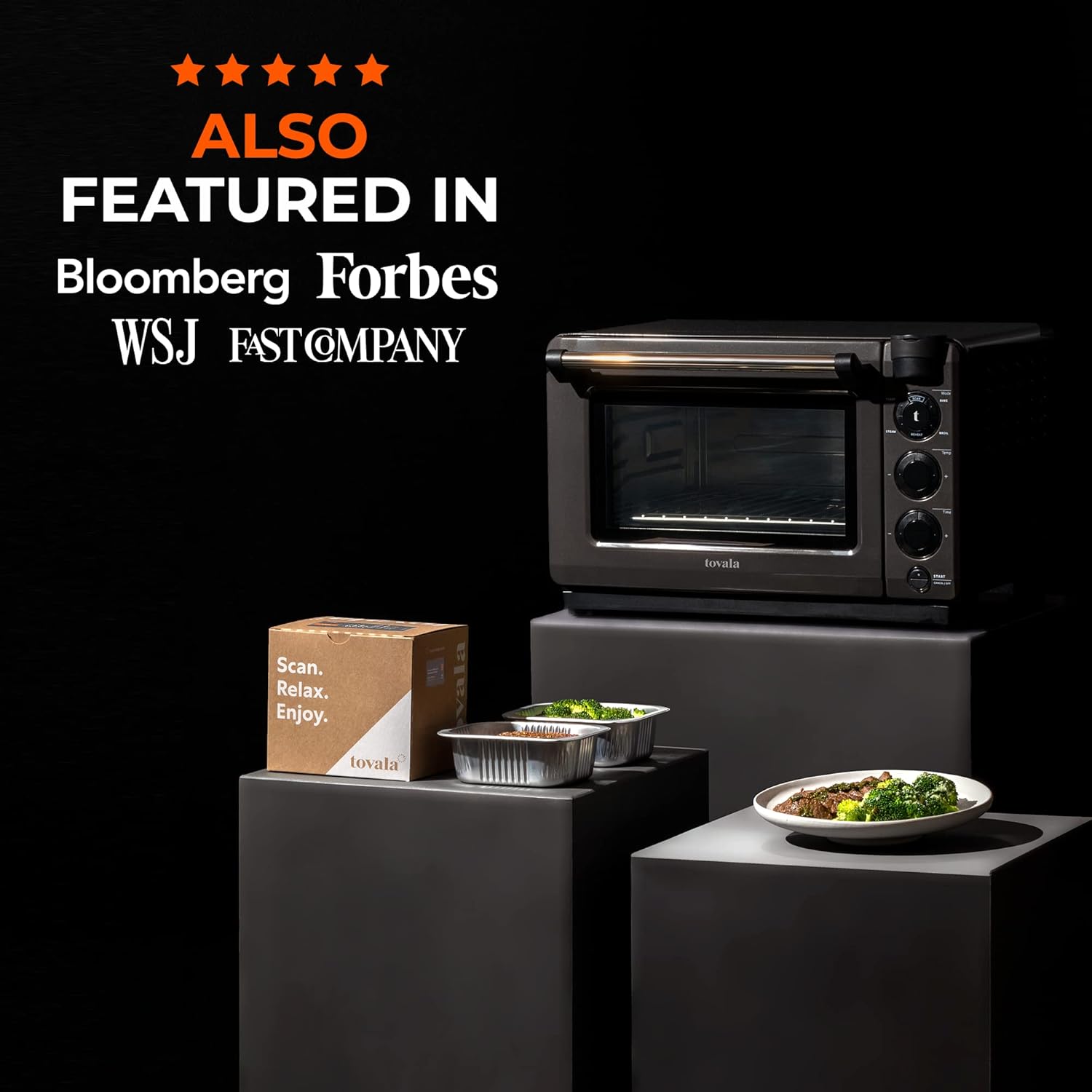 Black & Stainless Steel Smart Steam Oven U754378