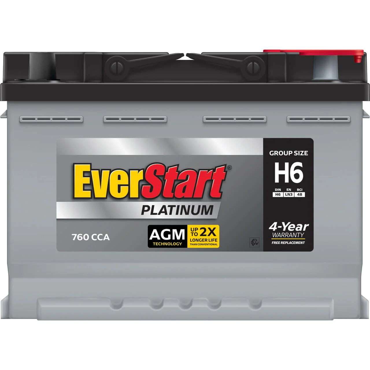 Automotive Battery, Group H6 / LN3 / 48 12 Volt, 760 CCA A511876