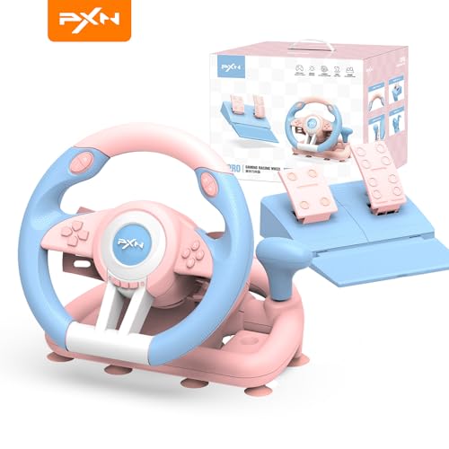 Racing Wheel Gaming Steering Wheel 180 Degree Driving Wheel with Pedal N215