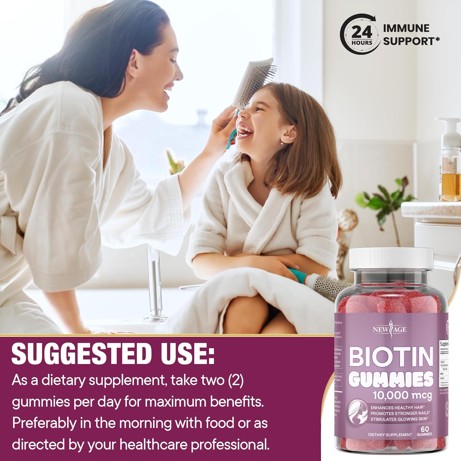 Biotin Gummies 10,000 mcg 120 Count R4241