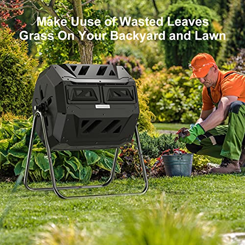 Compost Tumbler Bin Dual Chamber 43 Gallon N79565