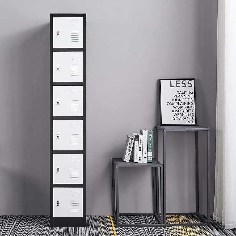 6 Door Tall Metal Storage Locker with Combination Lock D5284