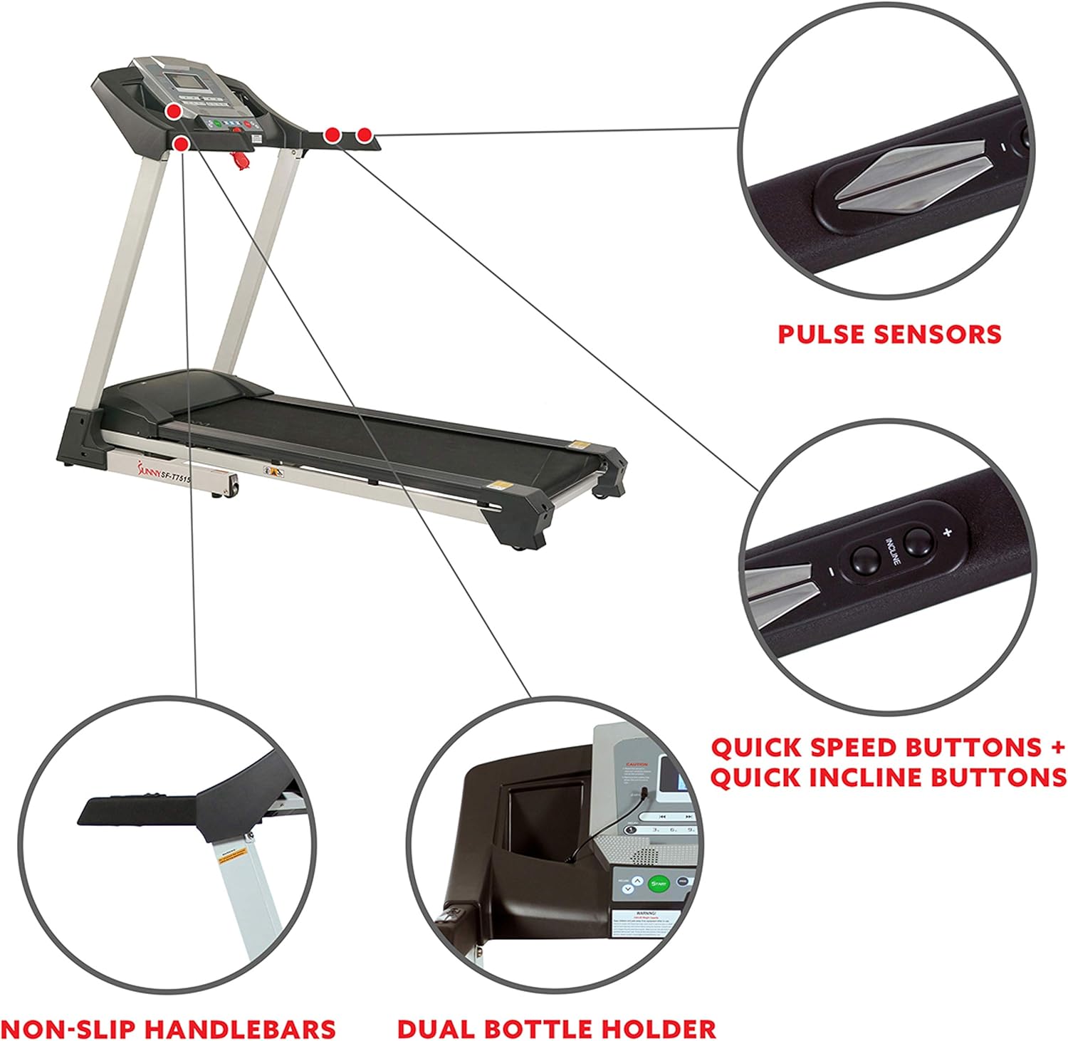 Grey Treadmill with Auto Incline L3643