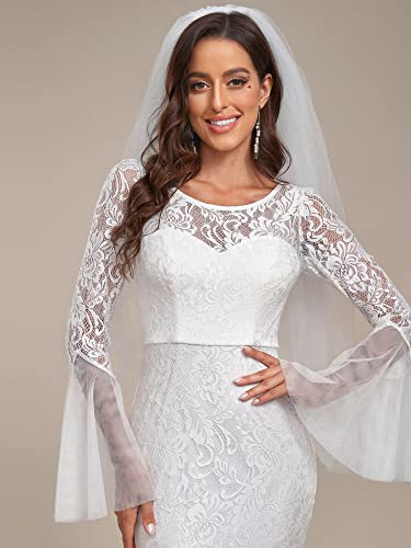 Sweetheart Illusion Neckline Lace Applique Bodycon Mermaid Wedding Dress A9920