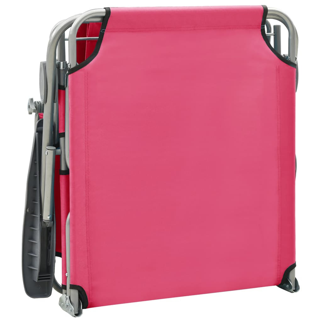 Pink Steel Sun Lounger with Canopy K6251