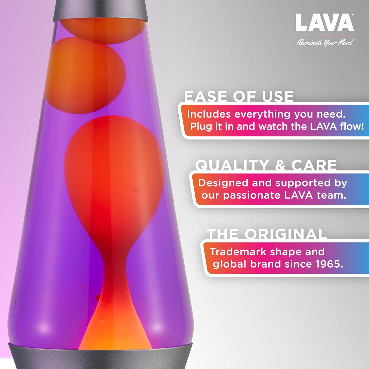 14.5" Purple Sunset Yellow Wax and Purple Liquid Motion Light A29263