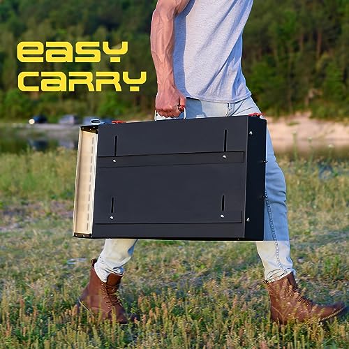 Black Stainless Steel Portable Folding Grill Table V7563