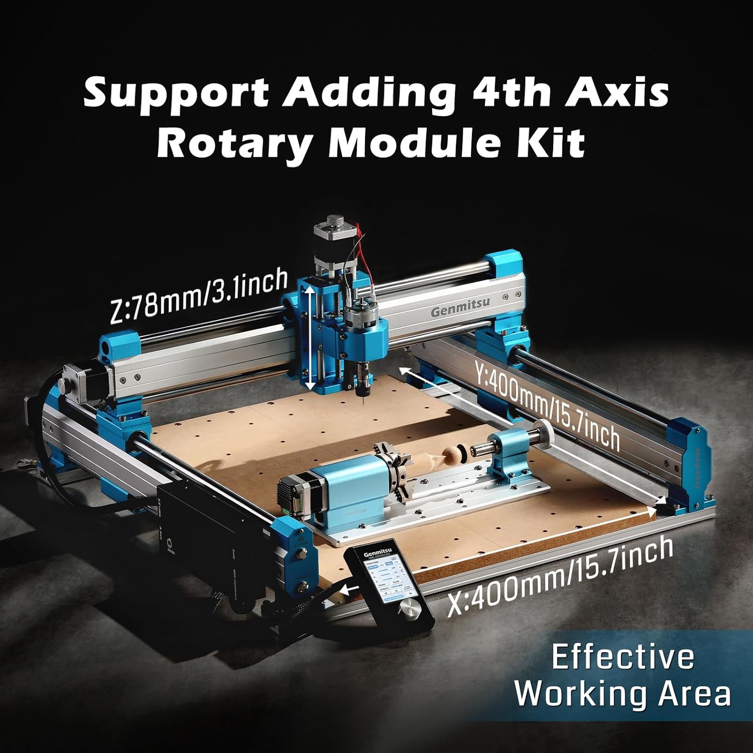 4040-PRO CNC Machine with 65mm Diameter Palm Trimmer Router A2942