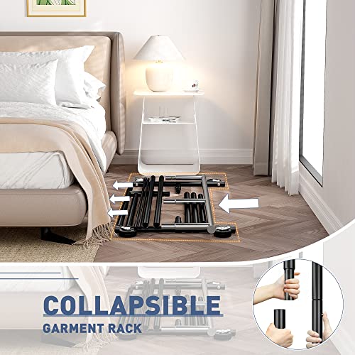 Gold Metal Clothing Rack with Wheels Q8214