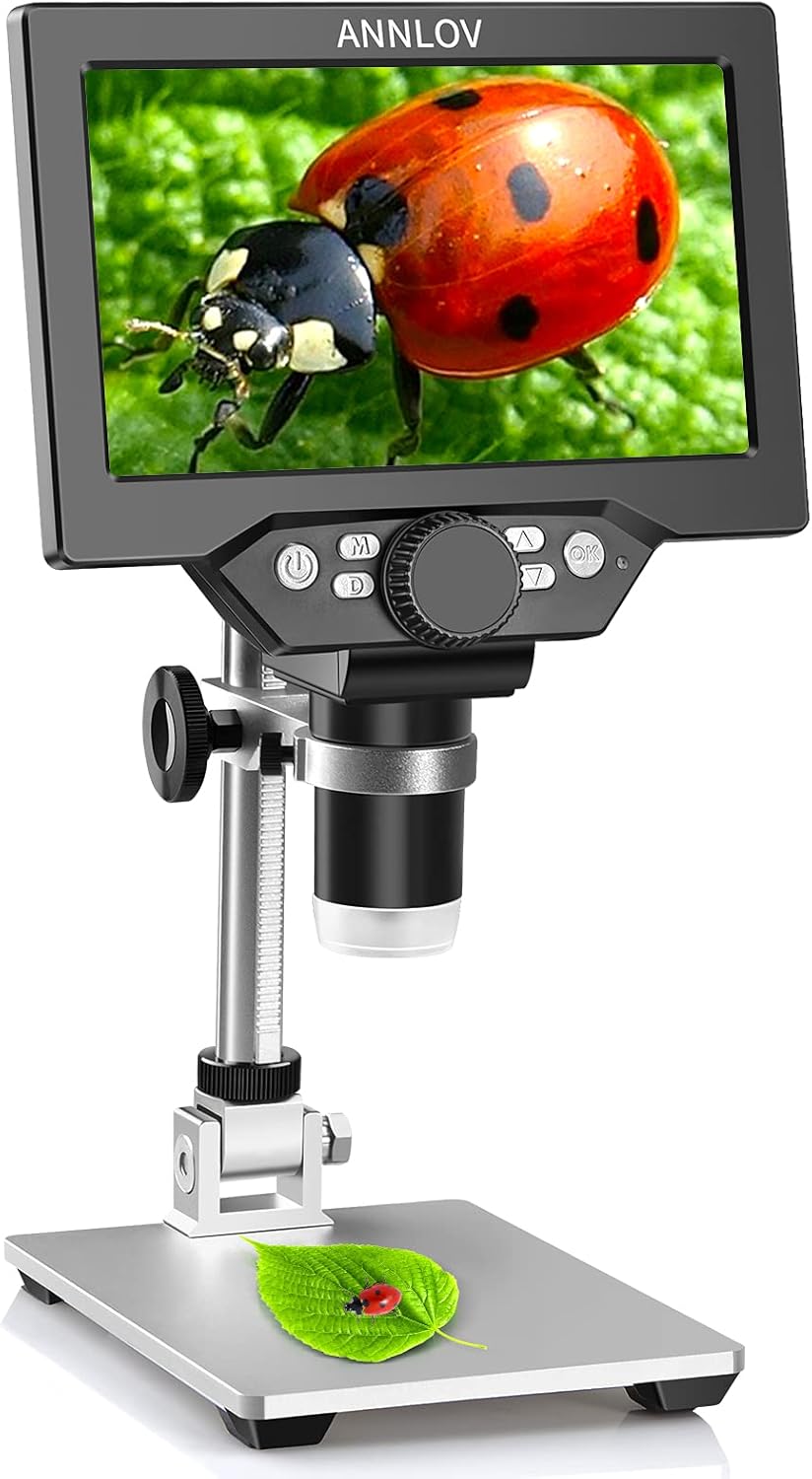 1200X 1080P 12MP LCD Digital Microscope with Metal Stand R3908