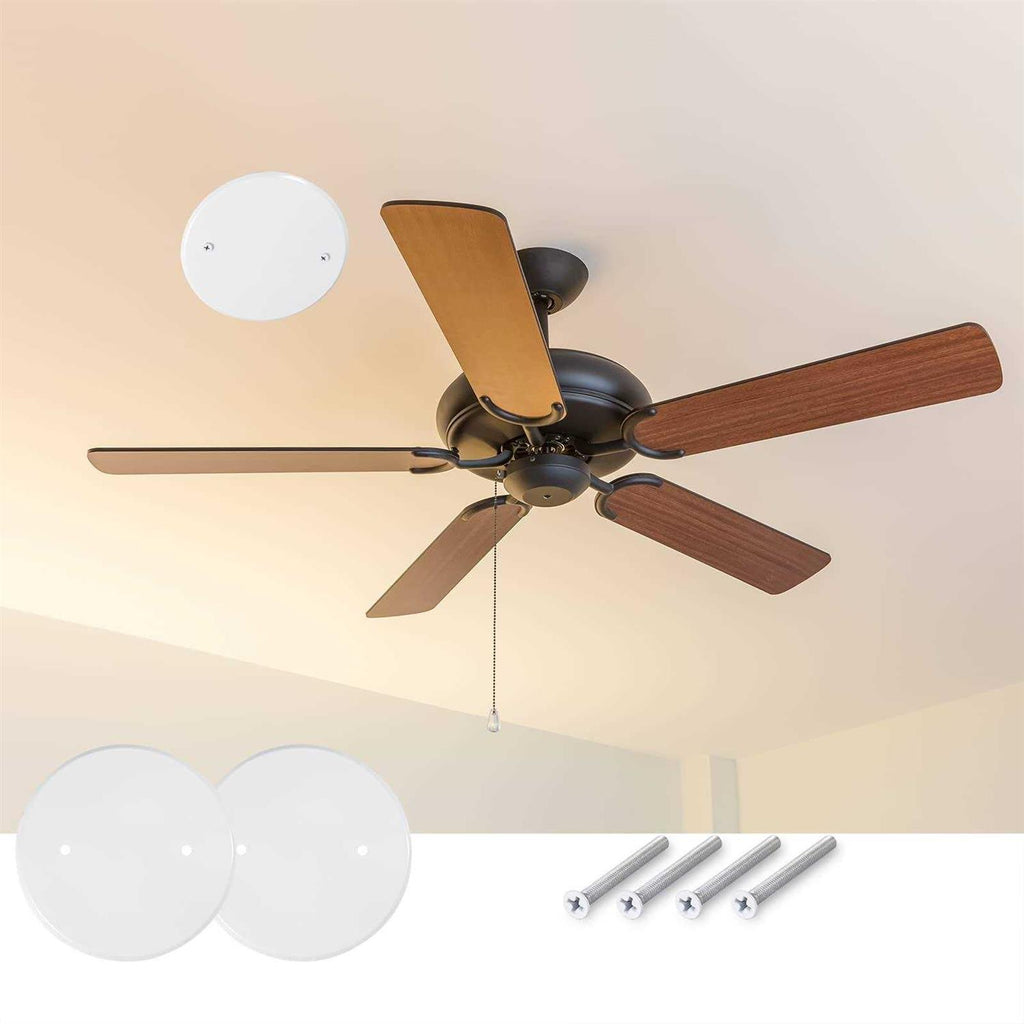 4 Pack 5 Inch Metal Flat Round Ceiling Cover Plate with Screws N59883