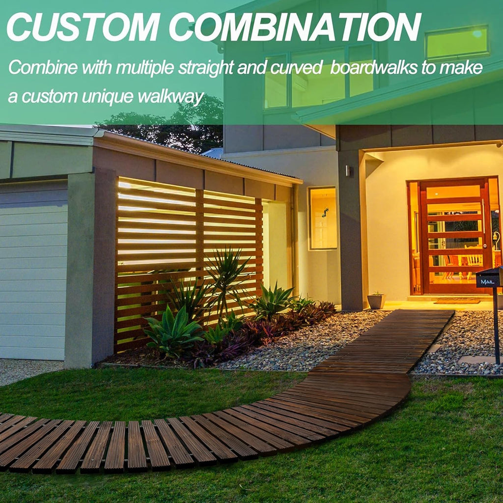 12 ft Wooden Cedar Garden Pathway T600