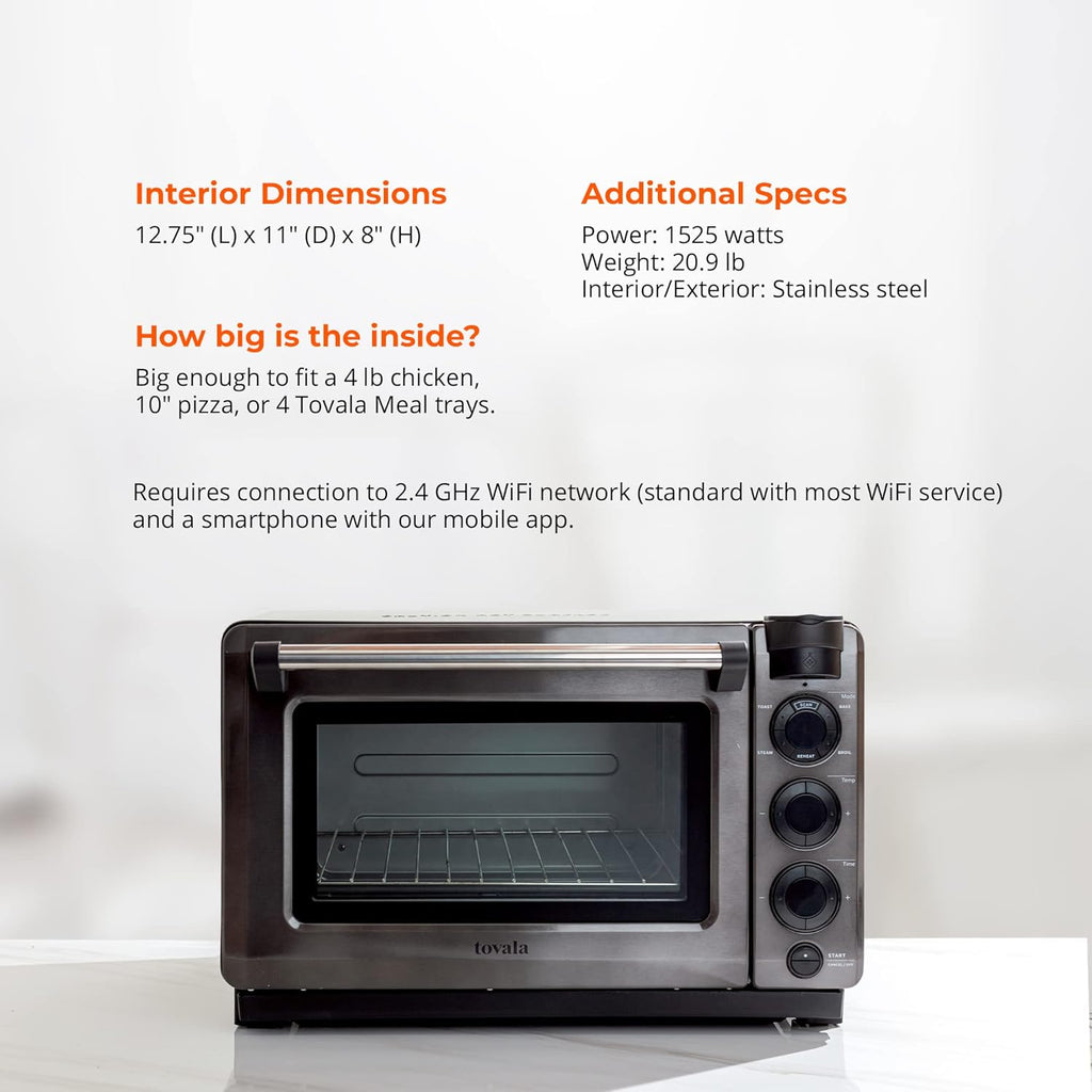 Black & Stainless Steel Smart Steam Oven U754378
