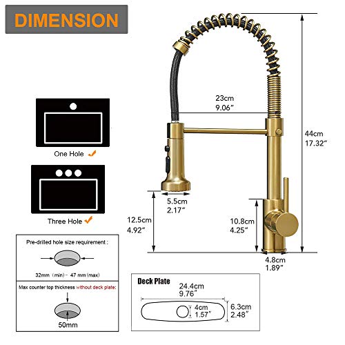 Matte Black&Brushed Nickel Spring Kitchen Faucet with Pull Down Sprayer H1634