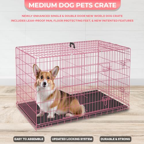 Black 48 Inch Folding Metal Dog Crate with Divider Panel J3861