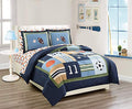 Light Blue Red Yellow Dark Blue Construction Comforter and Sheet Set X2189
