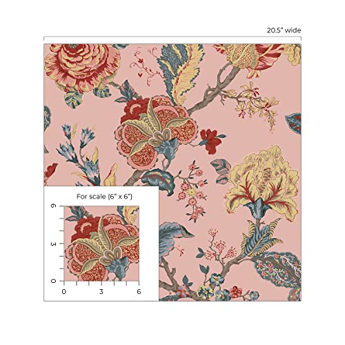 Victorian Jade Floral Peel and Stick Wallpaper U90475