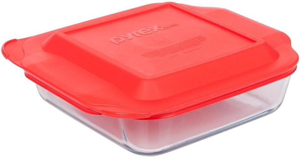 8 Inch Red Square Baking Dish J25746