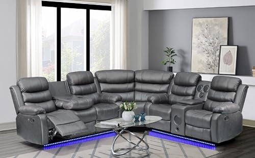 Brown Power Recliner Sectional Sofa K936