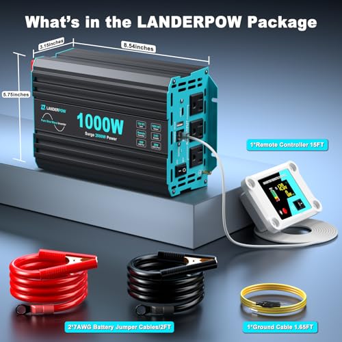Pure Sine Wave 3500W Power Inverter 12V DC to 120V AC with 3 AC Outlet V236589