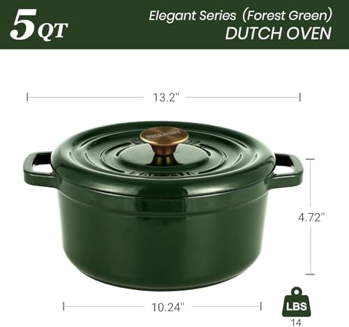 5QT Enameled Cast Iron Dutch Oven with Lid L937
