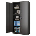 Black Metal Storage Cabinet with Locking Door and 4 Adjustable Shelves Z6360
