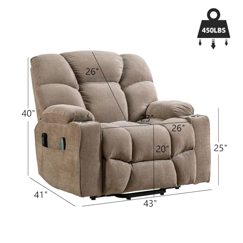 Oversized Power Lift Recliner Chair Brown W716756