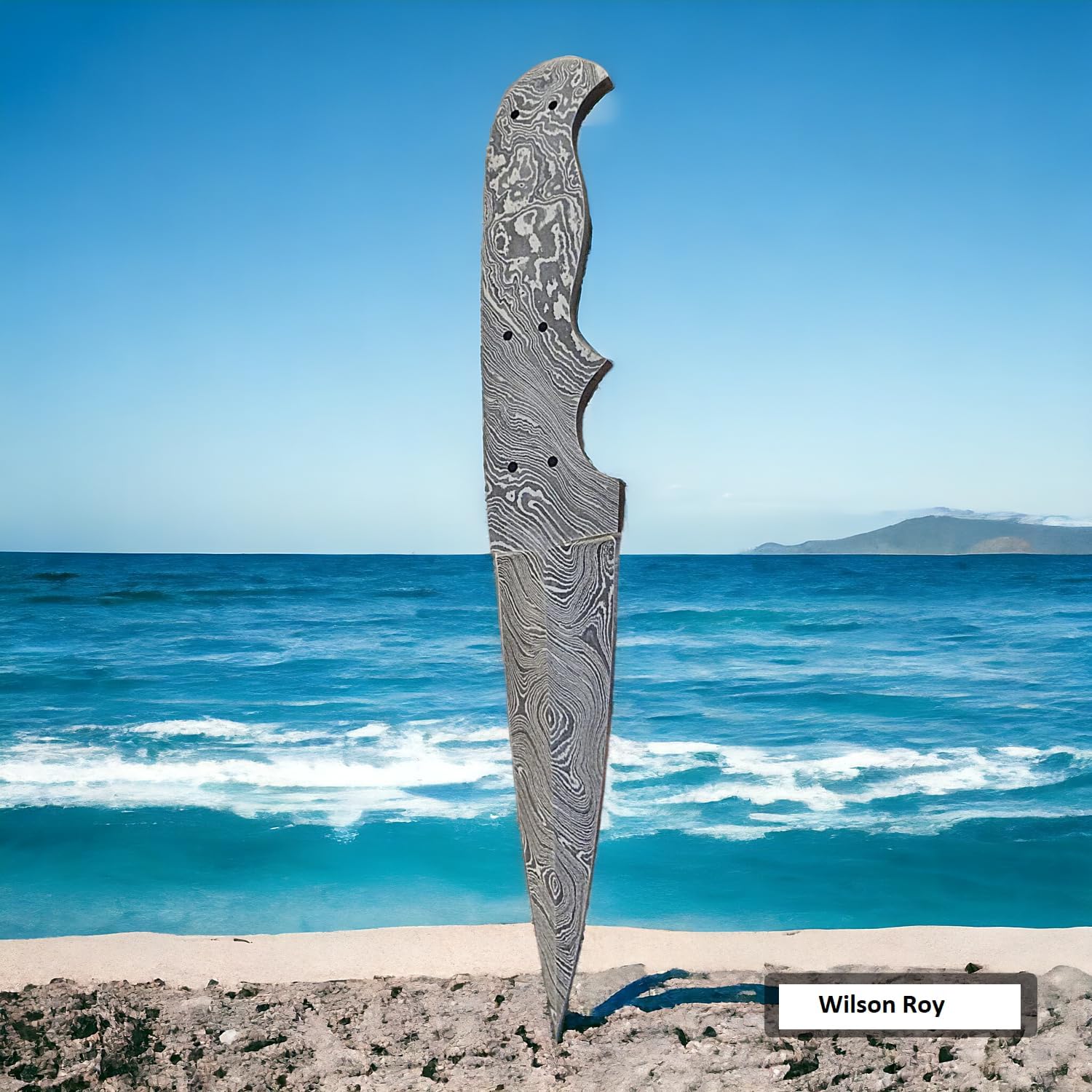 Damascus steel Full Tang Blank Blade Knife A260