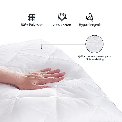 White Twin XL Quilted Mattress Topper Pad A557335
