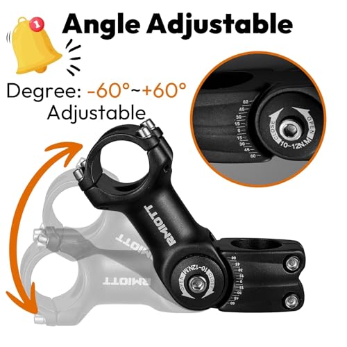 Black Aluminum Alloy Adjustable Bike Stem R261854