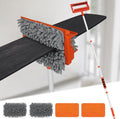 62.5‘’ Extendable Long Handle Ceiling Fan Cleaning Tool with Reusable Chenille & Microfiber Mop Head A739