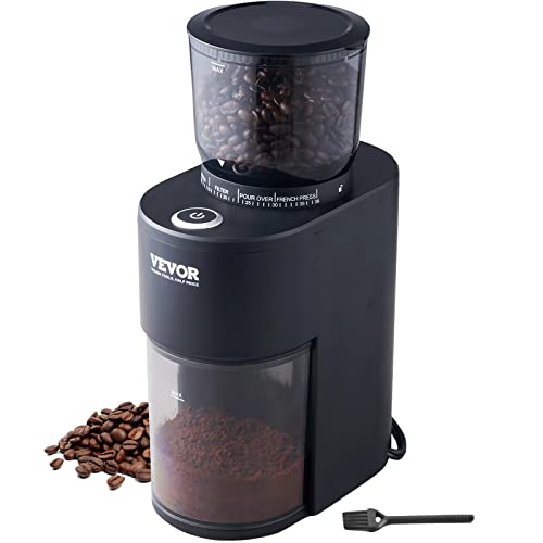 Silver Electric Conical Burr Coffee Grinder with 51 Grind Settings, 9.7 oz H25983